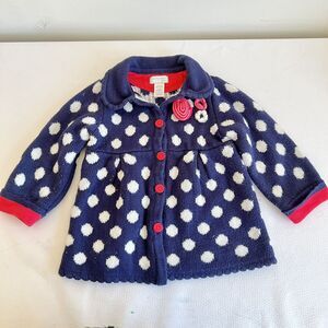 First Impressions Baby Girls’ Dot-Pattern Collared Intarsia Cardigan 18 months